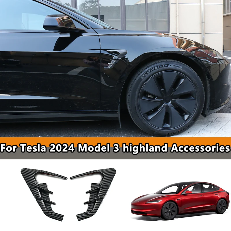 For 2024 Tesla Model 3 car side wing camera side panel decorative cover, 2 pieces of  accessories