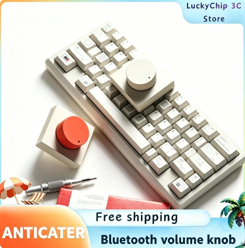 

Anticater VK01 Aluminum Volume Knob Dual Mode Bluetooth Wireless Switch Keypad Custom Control Knob Desktop for Gamer Accessories
