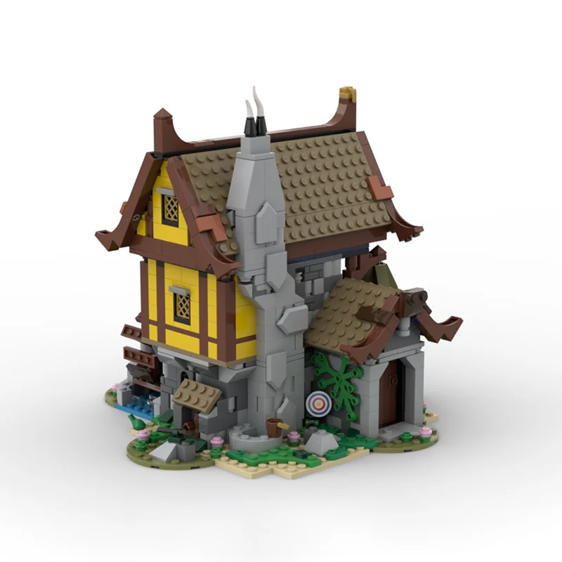 997pcs Medieval Water Mill MOC Cottage Building Blocks Building Model DIY Creative Boy Christmas Birthday Toy Gift