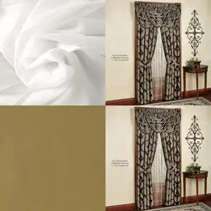 Fire Resistant Sheer Voile Chiffon Fabric Draping Panels - 120 Wide, Durable and Elegant for Decorative Use