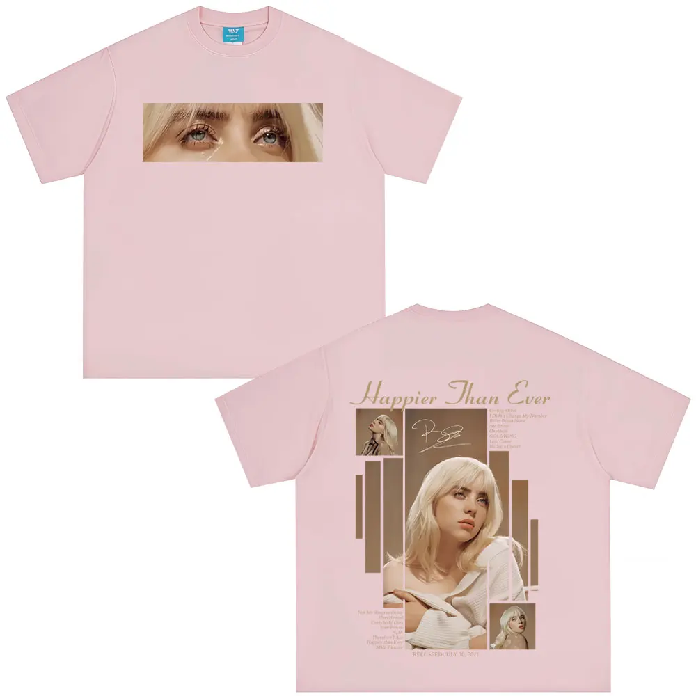 سعيد من أي وقت مضى 2025 تي شيرت الرجال النساء موضة موسيقى البوب قصيرة الأكمام تي شيرت للجنسين الهيب هوب المتضخم تي شيرت زوجين التي شيرت