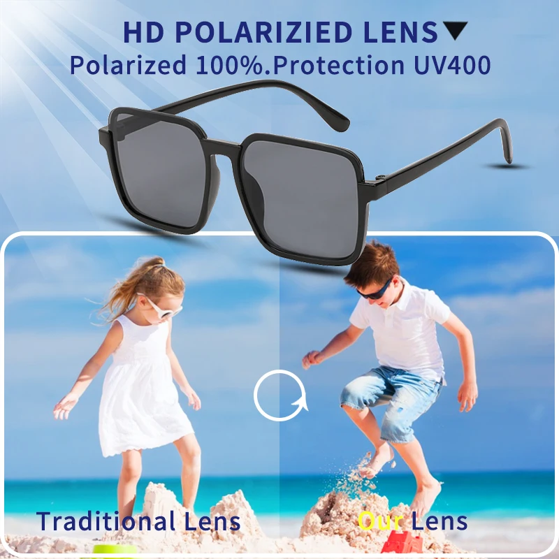 New Girls Colors Geometric Rectangle Eye Protection Accessories Children Colors Sunglasses Girls Boy Kids Polarized Sunglasses
