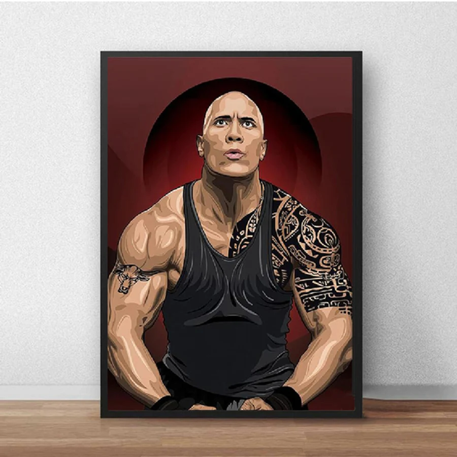 5D Diy Diamond Painting The Rock Dwayne Johnson Movie figure Wrestler Fitness Full Diamond Embroidery portrait Mosaic Decor