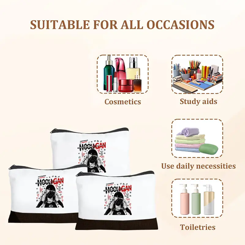 Hooligan Album Arirang 2.0 World Tour 2026 Spliced Makeup Bag Multifunctional Spliced Contrast Color Storage Bags Kpop Fan Gift