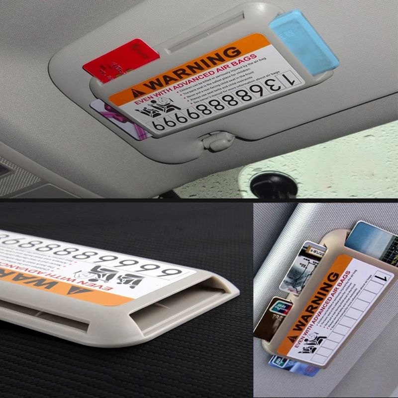 

Car Card Holder Sun Visor Storage Box Temporary Parking Card Holder Dashboard Auto Accessories Interior Car Interior Storage