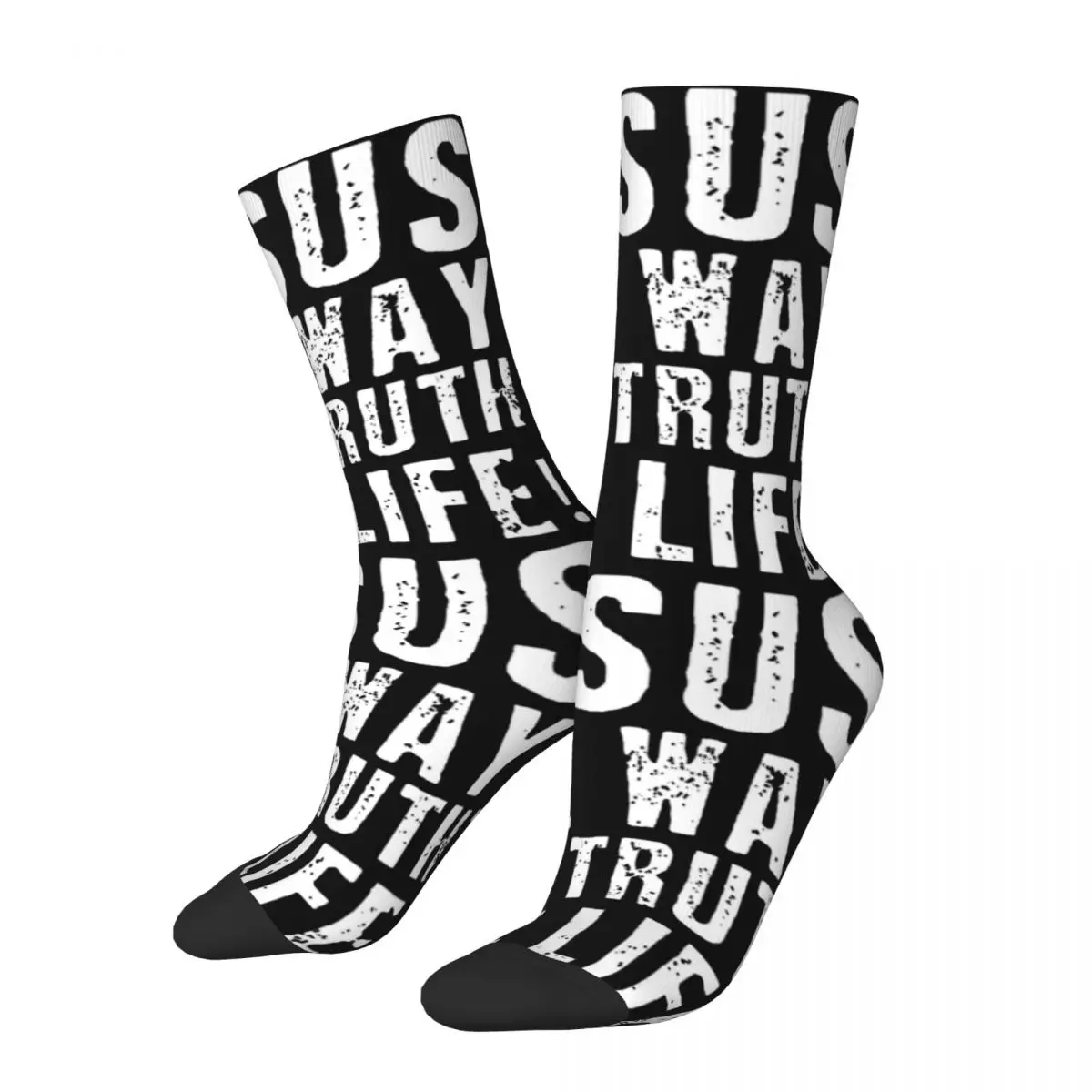 Jesus Way Truth Life John Christian Religious Stuff Socks Cozy Graphic Long Stockings Soft for Unisex Best Gifts