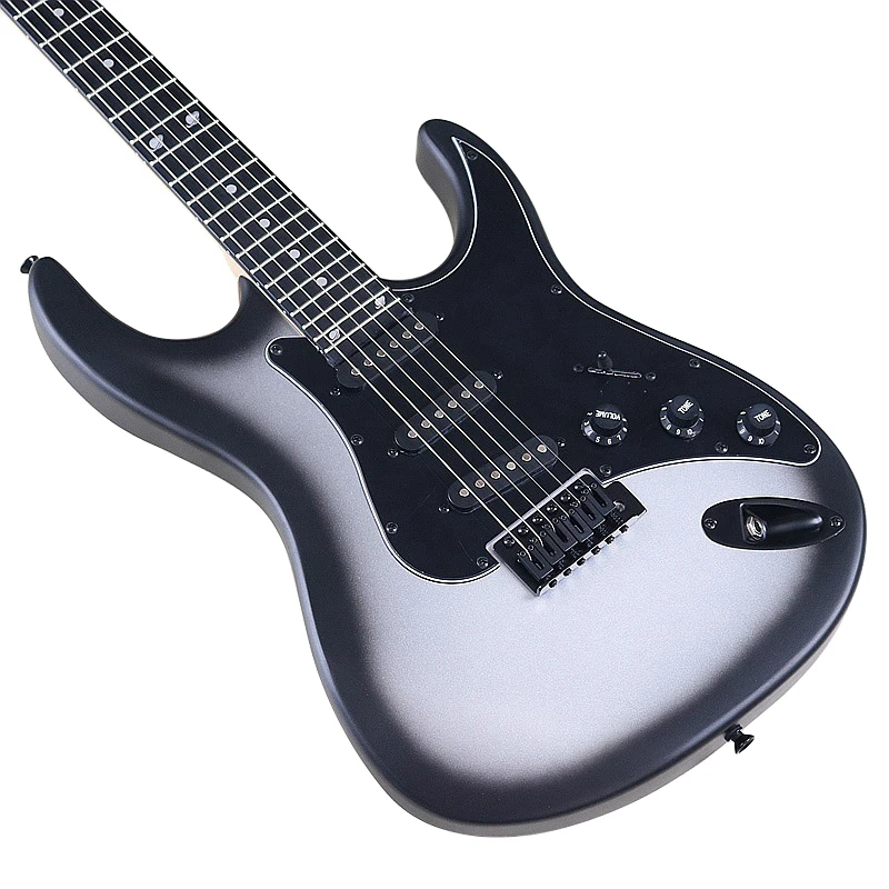 6 String Electric Guitar 39 Inch Solid Basswood Body Matte Guitars Black Silver Blue & Red Canada Maple Neck Fast Shipping