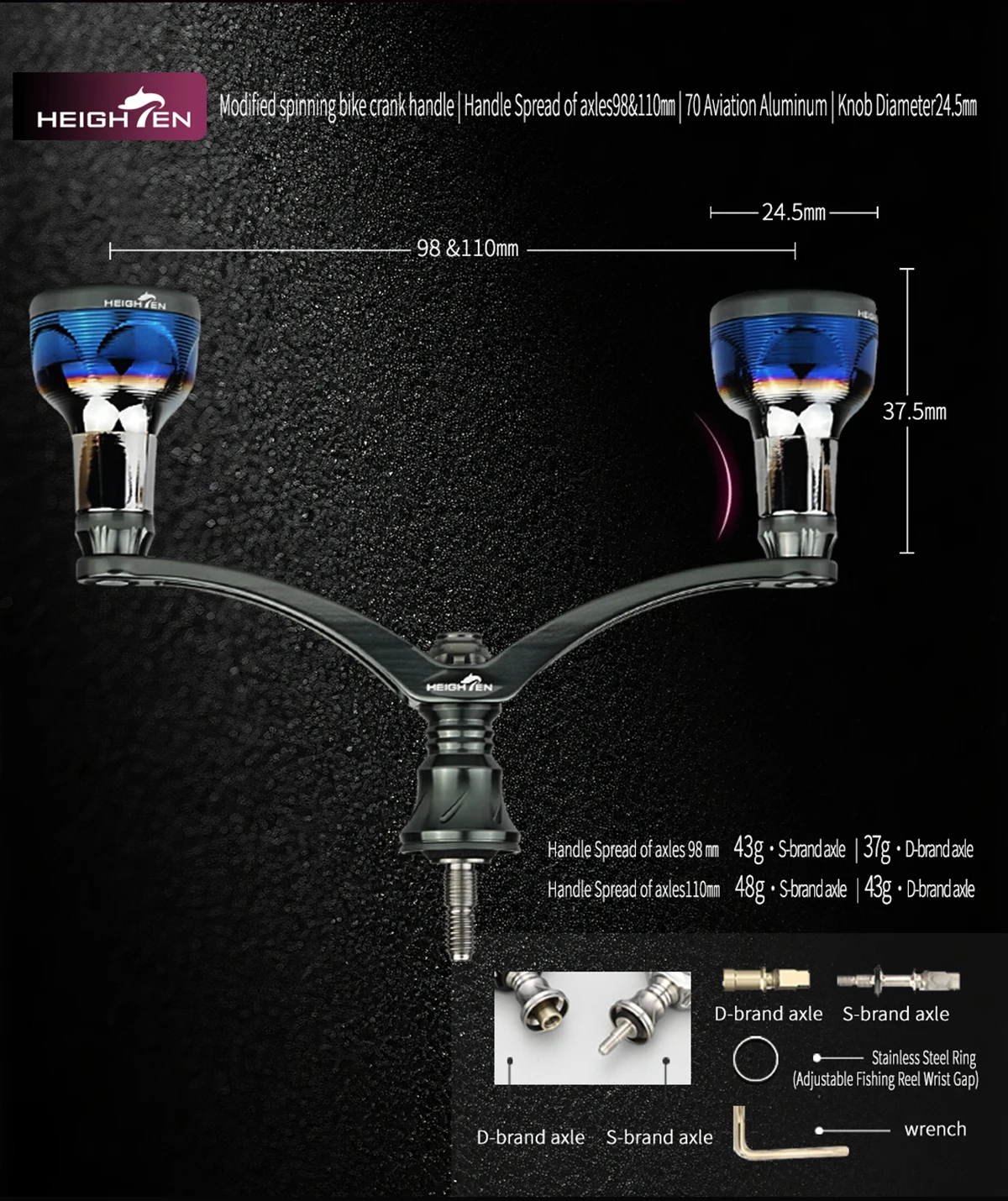 HEIGHTEN Spinn rollen griff 98mm für Shimano Daiwa Spinn rolle – Detail 9