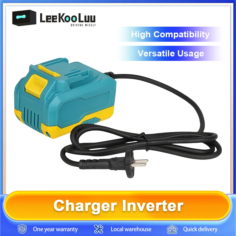 Adattatore/convertitore batteria Leekooluu, adattatore di alimentazione CC da 220 V CA a 20 V CC 40 A per utensili elettrici con interfaccia 18 V con spina europea
