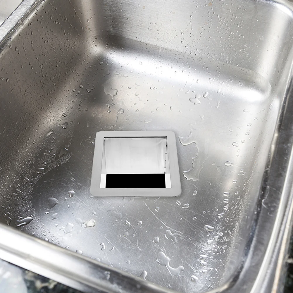 

Garbage Chute Kitchen Counter Trash Grommets Square Stainless Steel For Desktop