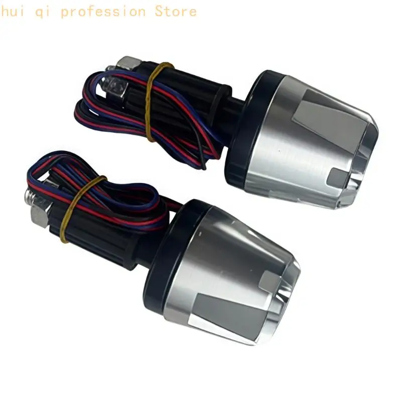 Motorcycle Grip End Cap Handlebar End Plugs with LED Light Shock Absorbing Rubber Layer For Smooth And Quiet Rides H8WE