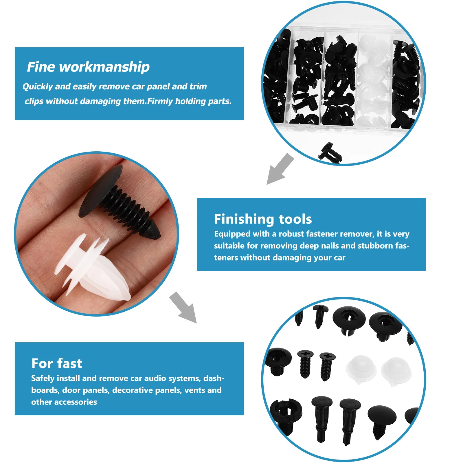 

100 pcs Retainer Clips Plastic Bumper Fasteners Car Door Trim Push Rivets Vehicle Panel Clips Durable Lightweight Auto
