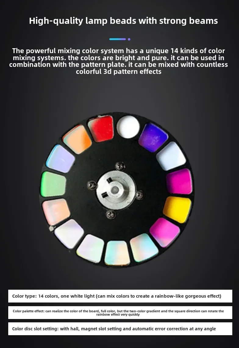Luce a testa mobile con fascio da palco, sistemi di miscelazione a 14 colori con correzione automatica degli errori per matrimoni, bar e fasi