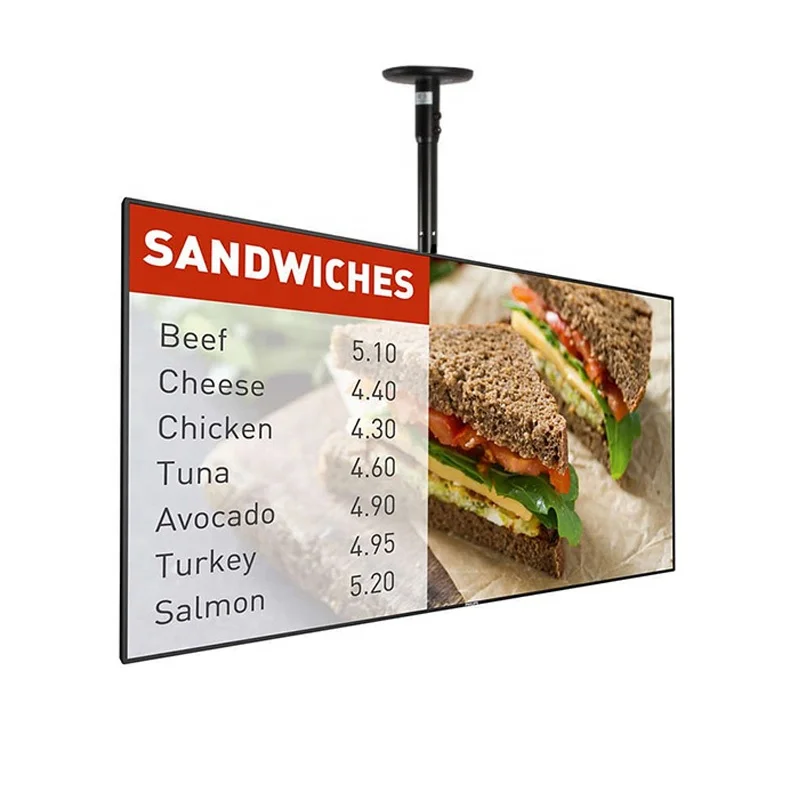 

2024 High Quality Indoor Lcd Menu Board Mall Advertising Players Digital Window Display Signage Retail Window Lcd Display