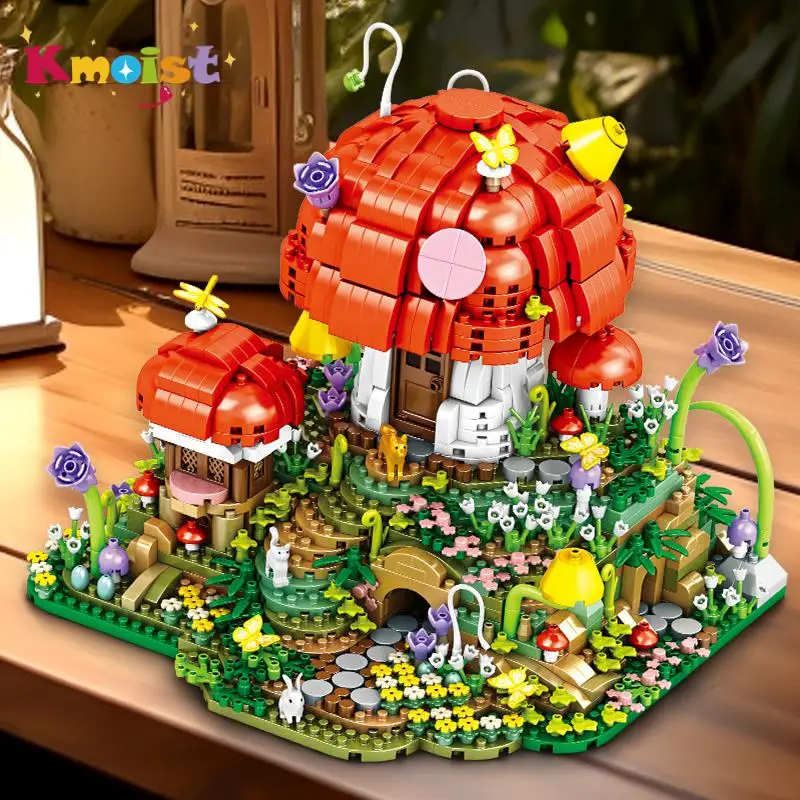 

Mini Block Mushroom House 2798pcs Building Blocks Early Learning Educational Toys Kids Holiday Present for Children'day Gifts
