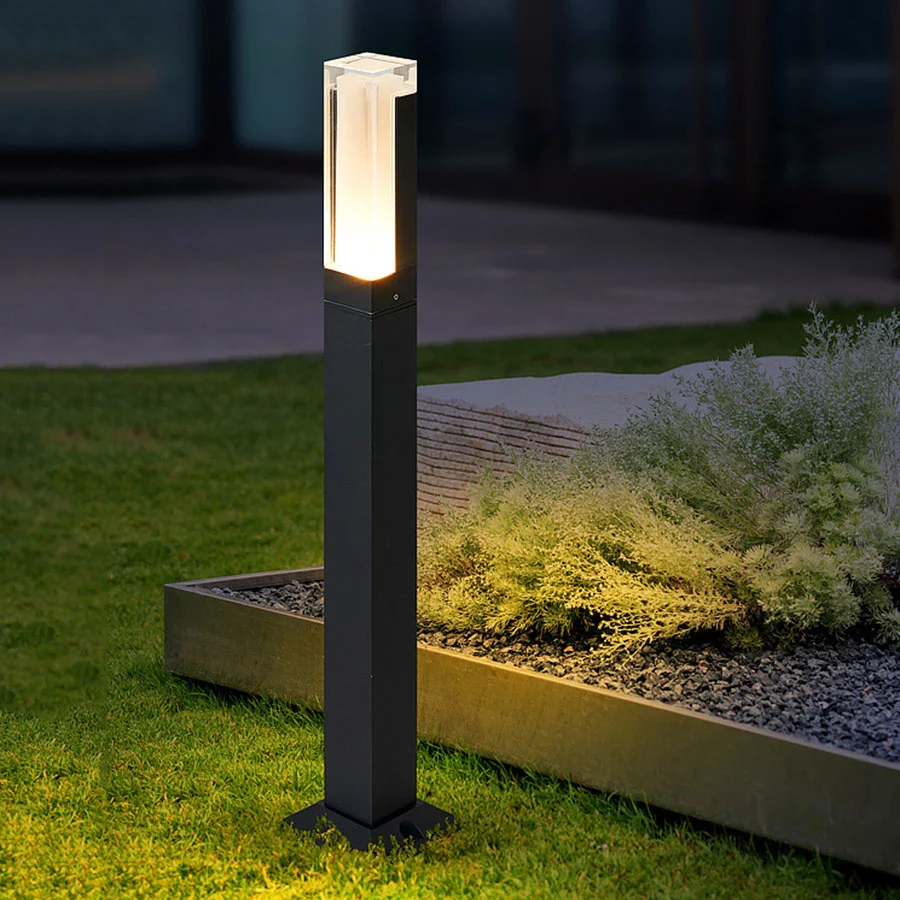 Acrylic LED Path Lawn Lamp Outdoor Garden Landscape Post Light Villa Park Courtyard Lawn Light Engineering bollards Light DC12V