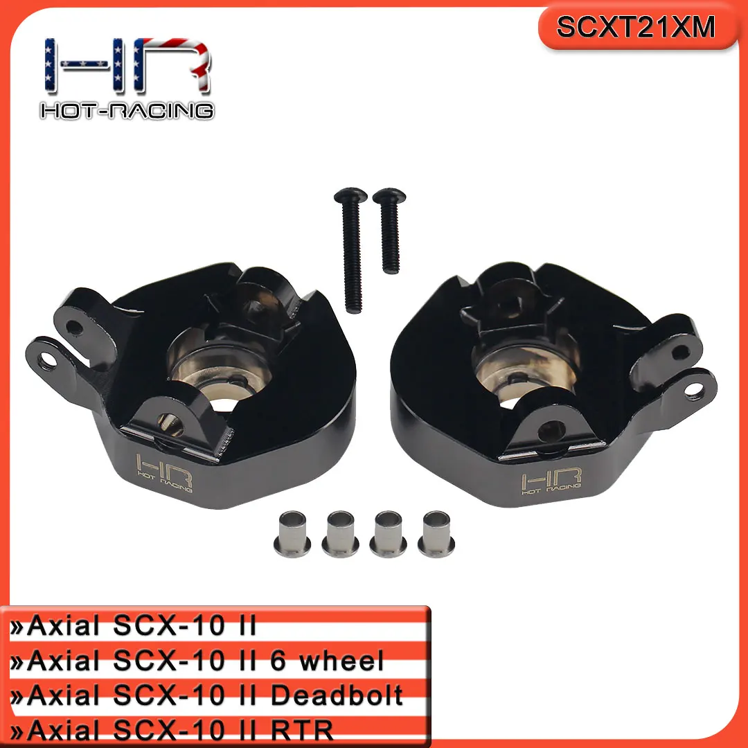 Hot Racing SCXT21HM Black Chrome Brass AR44 Steering Knuckle (46g ea, 92g/pair) for SCX10 II - Replaces AX31381