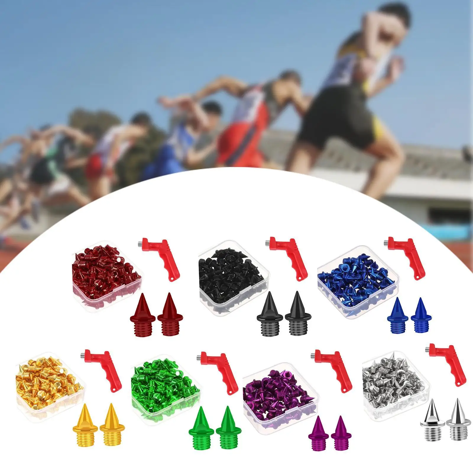 60 Pieces Track Shoe Spikes 5mm Convenient Replacement Spikes for Track Shoes for Outdoor Short Running Sprint Player Men Women