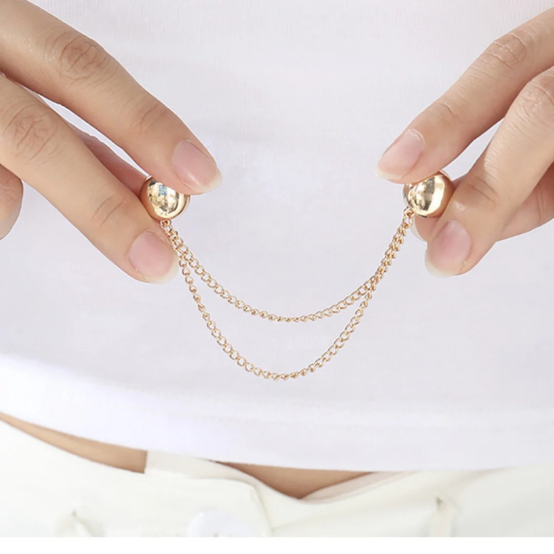 

Waistband magnetic snap fastener electroplated leg cover sleeve modification shortening tool detachable, no nails, no sewing met