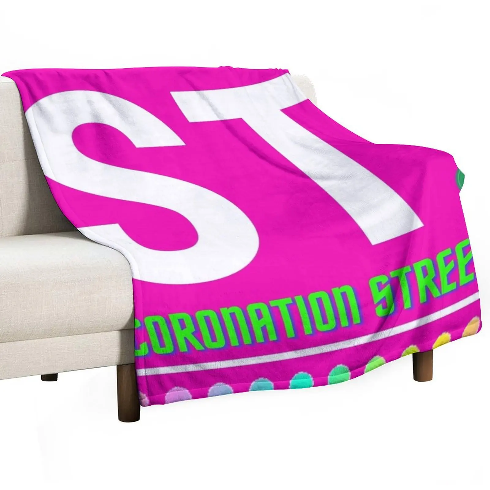 Colorful and fashionable logo design of Coronation Street Throw Blanket Wrinkle Resistant Lightweight Blanket