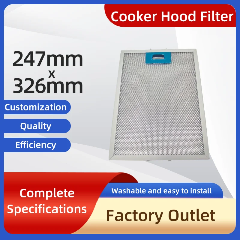 Cooker Hood Filters 247*326mm Aluminium Aspirator Vent Filter Kitchen Extractor Ventilation Aluminium Aspirator Filter Mesh