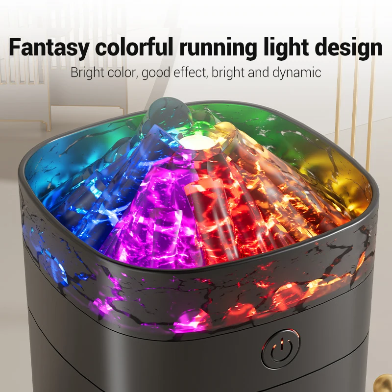 جديد 400 مللي مرطب هواء صغير رائع H2O محمول بالموجات فوق الصوتية بركان الهواء المرطب مع LED ضوء الليل ناشر رائحة المنزلية