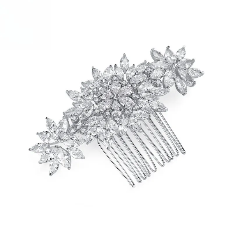 

Zircon Hair Accessories Heavy Industry, European and American fashion women's banquet disc hair side comb accessories