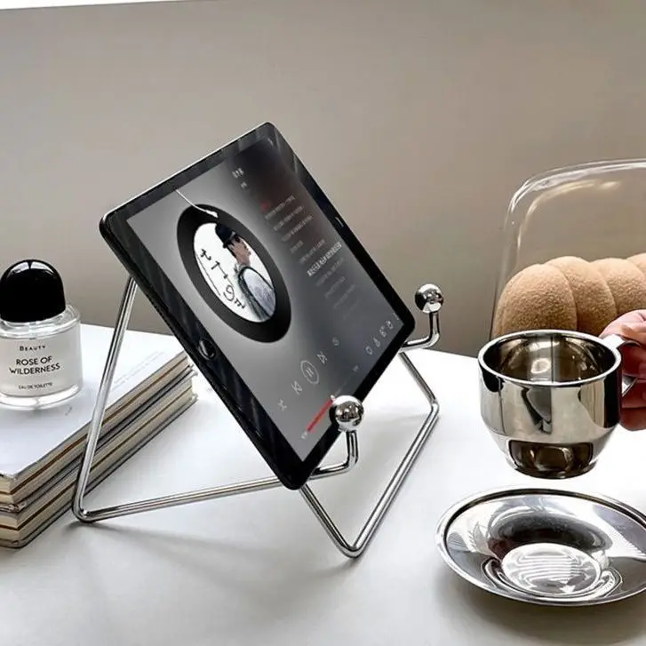

Industrial Style Metal Flat Panel IPad Support Holder, Portable Reading Stand Ipad Holder Stand Phone foldable tablet stand