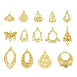 BoYuTe Filigree (100 Pieces/Lot) Brass Flower Plate Filigree Findings Diy Jewelry Materials for Earring Making