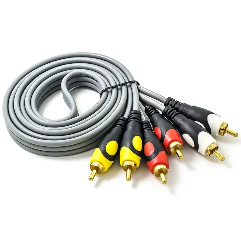 3X RCA Plug Video Cable For DVD VCD TV Set-top Box Amplifier 3RCA to 3 RCA Male To Male Audio Cable Gold Plated AV Cable