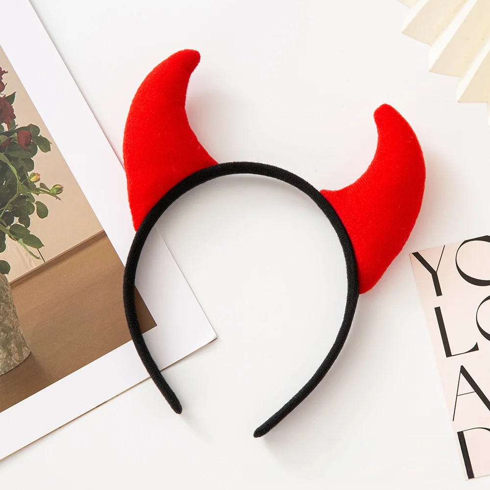 Serre-Tête Cornes de Diable Rouges en Peluche – photo 5