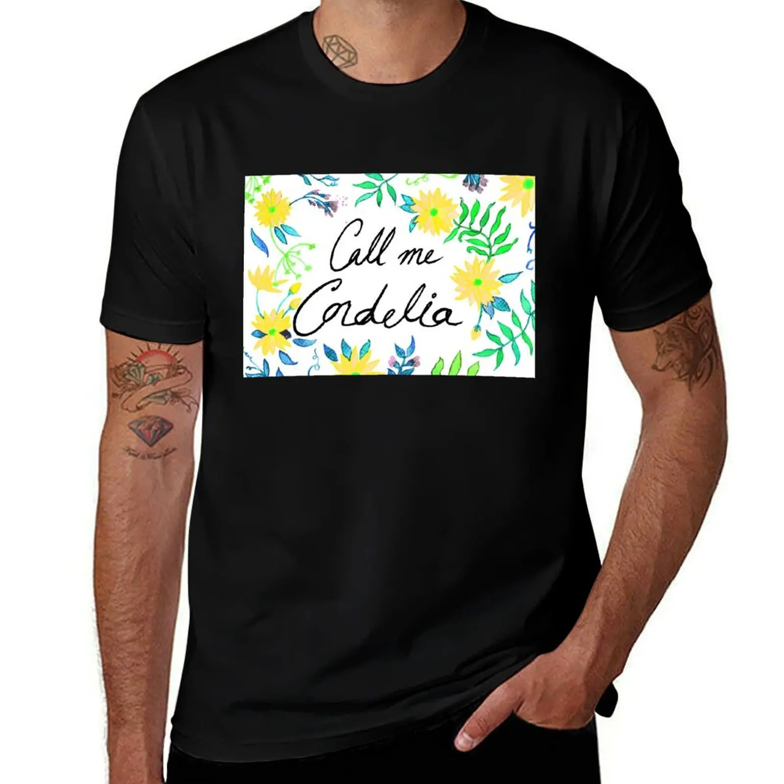Call Me Cordelia - Yellow Flowers T-Shirt Creative Graphic Tee Shirt T-Shirt