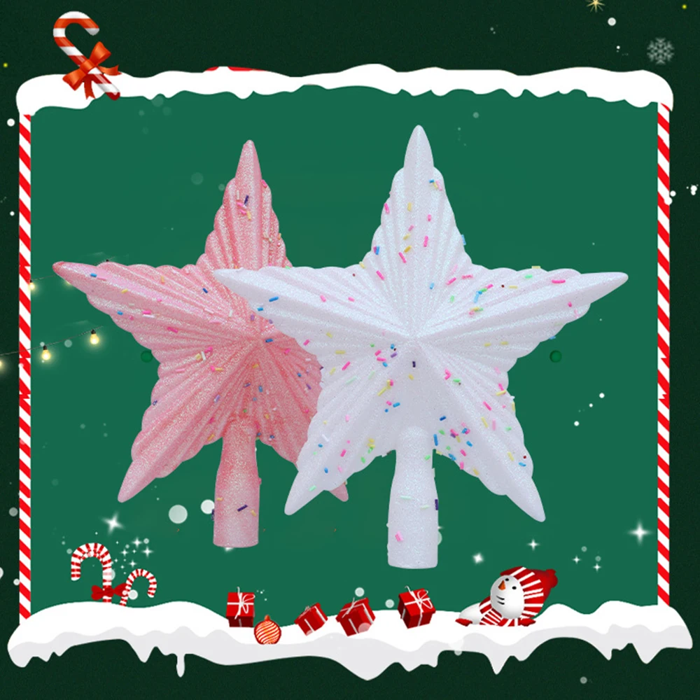 عيد الميلاد الوردي البنتاغون أعلى ستار شجرة توبر رائعة نجمة شجرة عيد الميلاد الصغيرة عيد الميلاد ستار توبر زينة عيد الميلاد