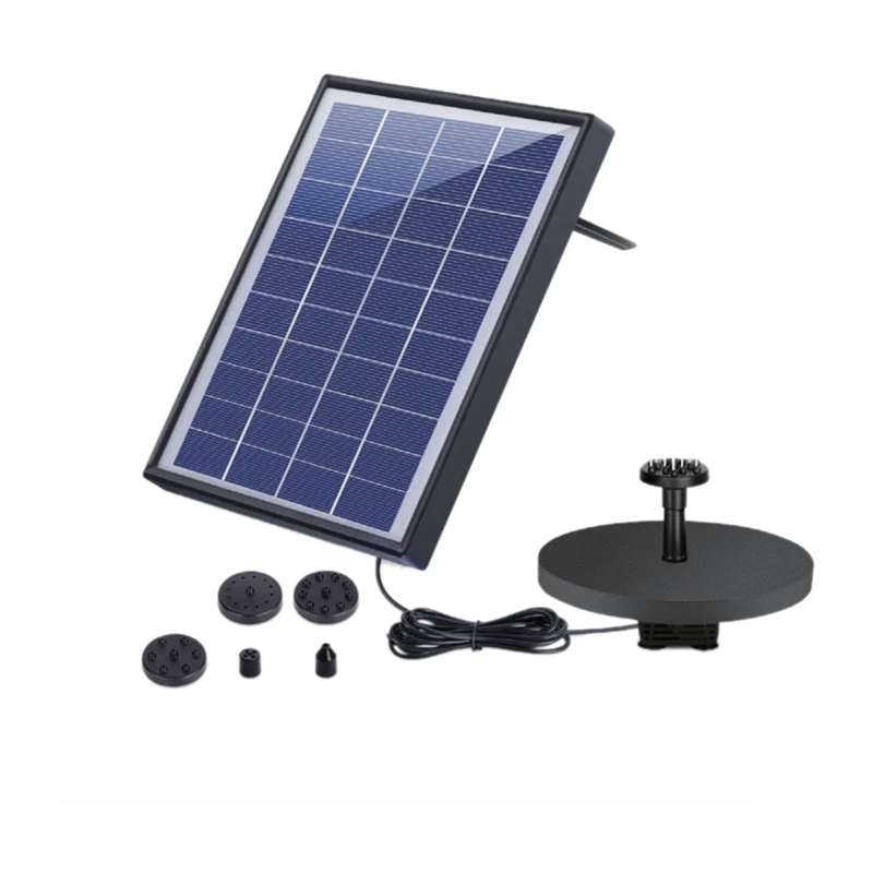 

5W Solar Fountain Power Pump With 6 Nozzles For Bird Bath Fish Tank Pond Or Garden Decoration Accessories Kit