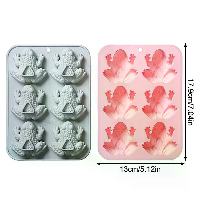 6-hole Toad Silicone Molds Passover Frog Fondant Candy Chocolate Mould Epoxy Resin Mold Baking Cake Decoration Accessories
