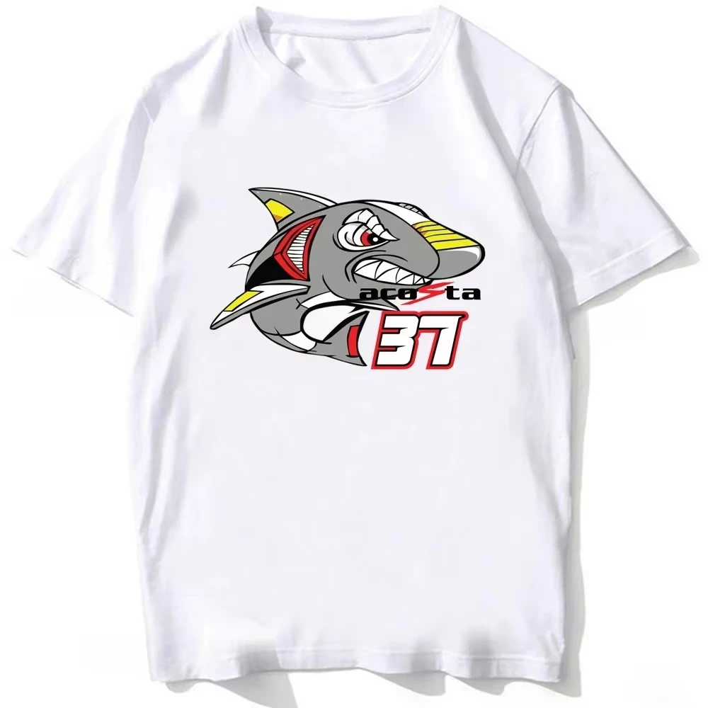 Camiseta de Motociclismo Pedro Acosta 37 Shark GP, Nueva, para Hombre, Manga Corta, Deportiva, Casual, Blanca, para Montañismo y Motociclismo
