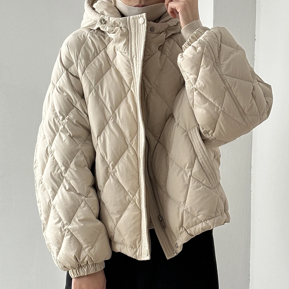 2024 New Women Winter 90 White Duck Down Coat Hooded Women Warm Thick Jacket Coat Casaco Feminino