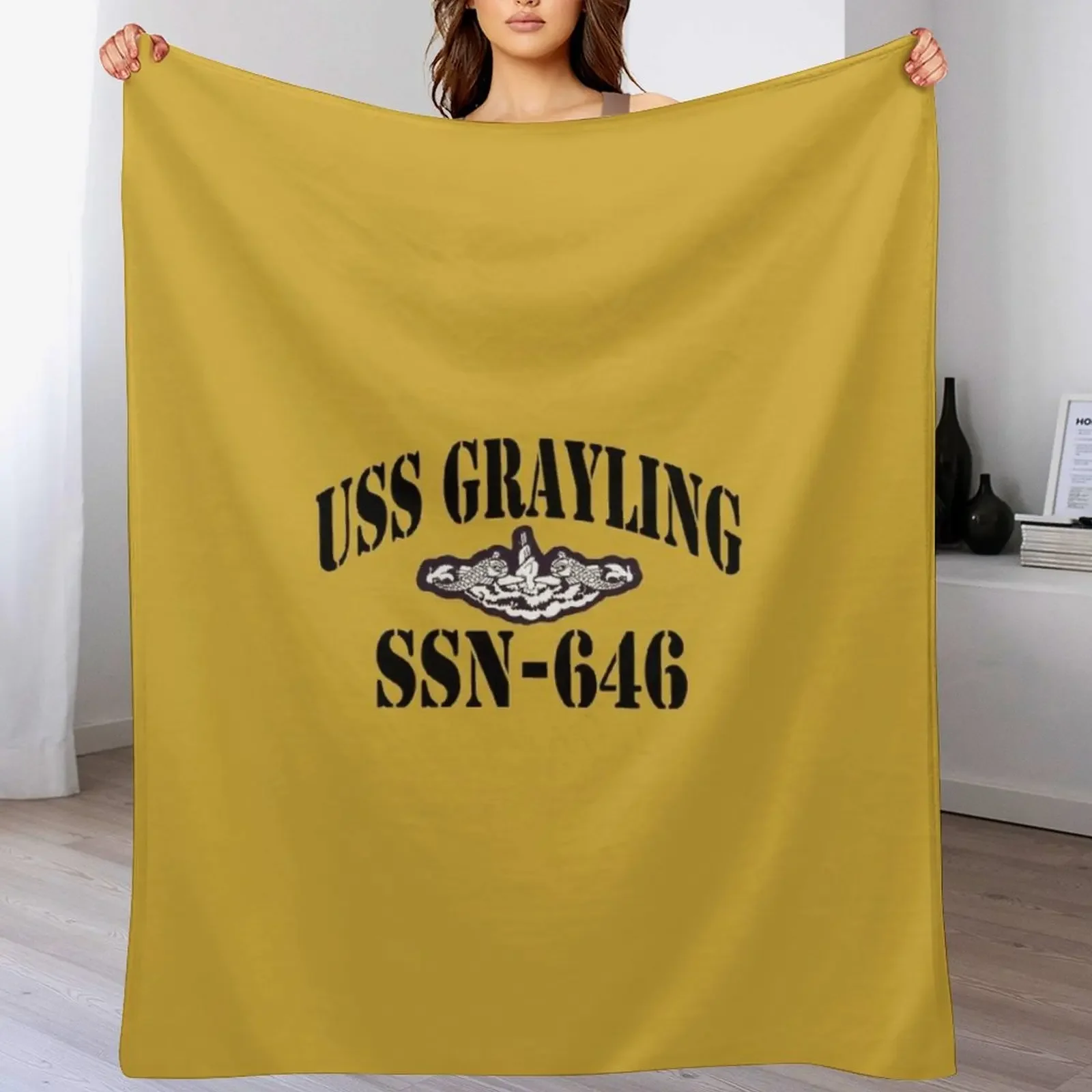 

USS GRAYLING (SSN-646) SHIP'S STORE Throw Blanket Thermal Comforter Hair Summer Beddings Blankets