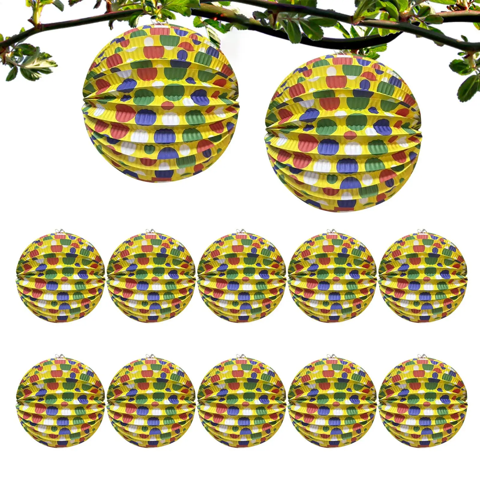 

Colorful Paper Lanterns 12-Piece 10inch Colorful Decorative Party Lanterns Wedding Decorations For Home Backyard Living Room