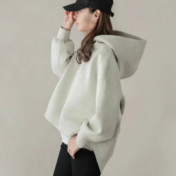 

2024 Spring/Summer New Simple Solid Color Loose Hoodie for Women