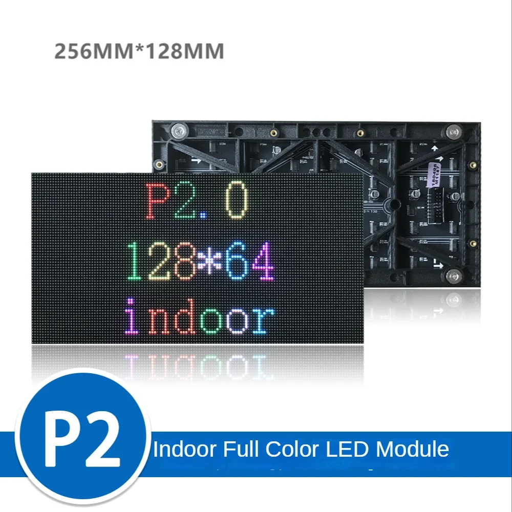 Imagem -02 - Módulo de Painel Interno p2 Led 128x64 Pixels Digitalização 32 3em Smd Rgb Cores 256x128 mm