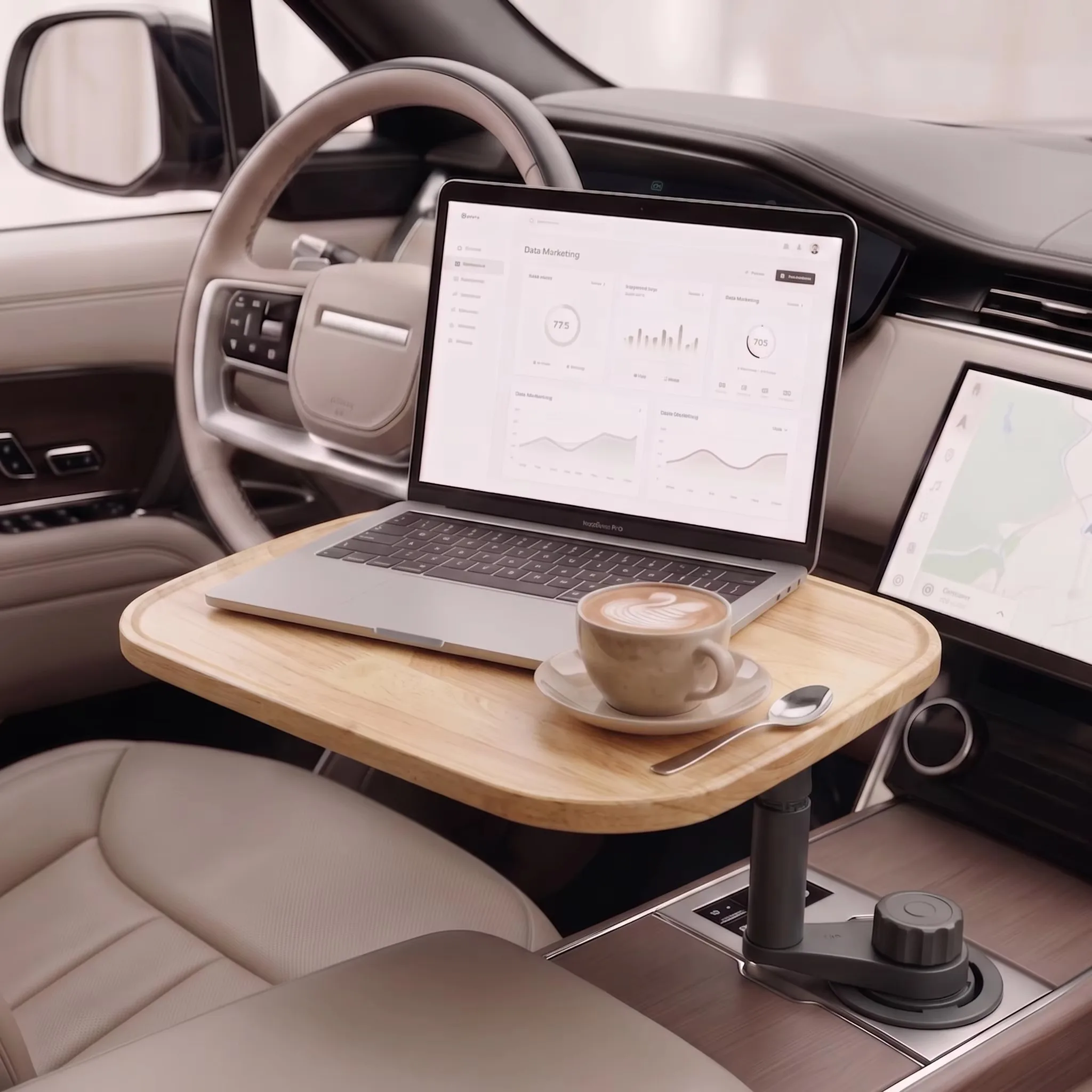Car Desk For Laptop, Car Tray Car Desk Rectangular Cup Holder Tray Cup Holder Tray For Car Food Tray For Car Lock-On Base
