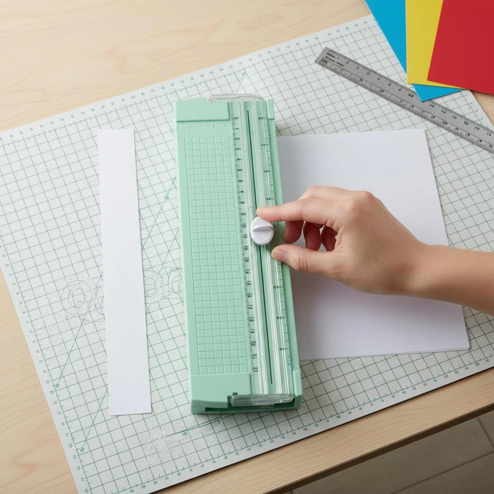 A4 Paper Cutter Precise Cutting Portable Paper Trimmer Office Supply Clean Cut Sharp Blade for Students, Home Use