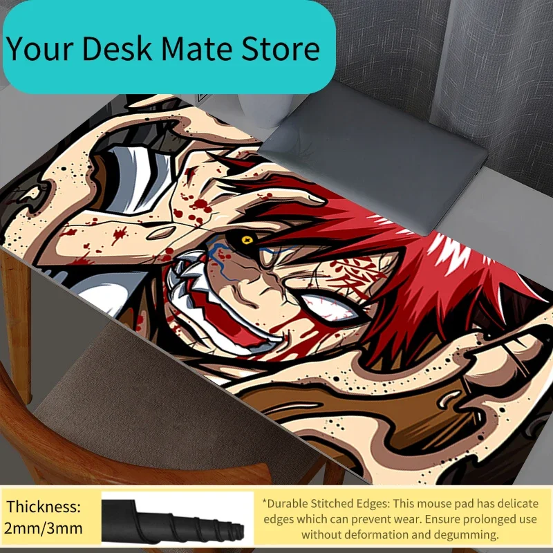 Tapis de souris XXL pour gamer, grand tapis de bureau en caoutchouc pour clavier et souris, motif anime Naruto du Japon, pour ordinateur portable