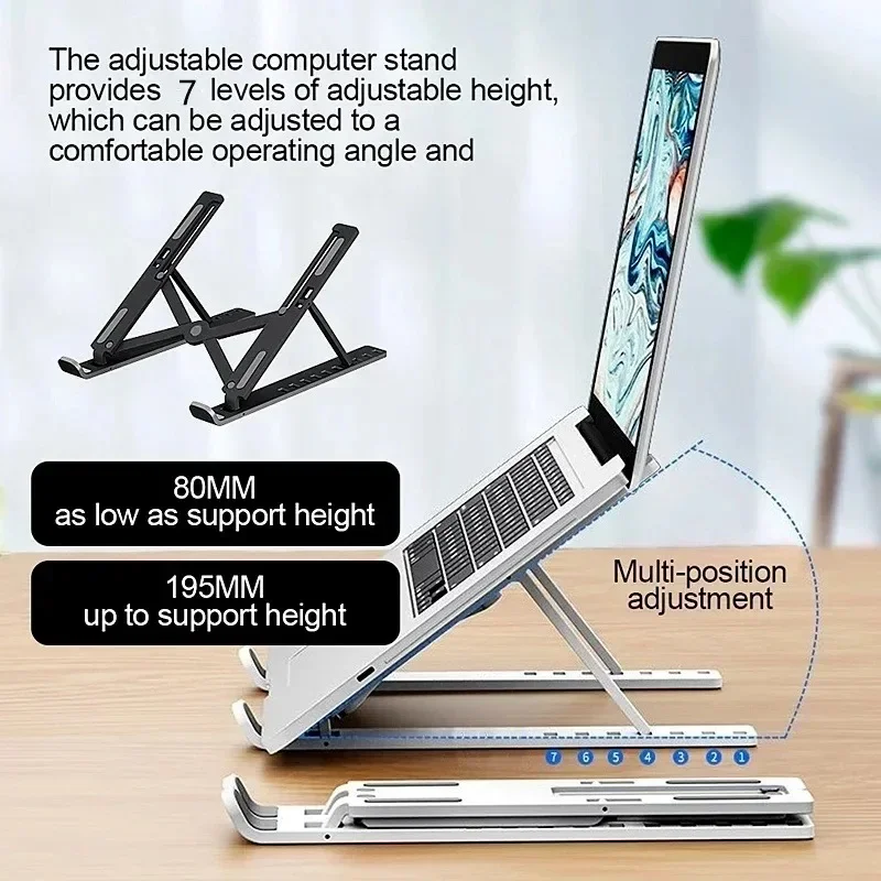 Portable Laptop Stand Tablet Holder for Computer Foldable Support Base Cooling Pad Lifting Plate Desk Office Accessories