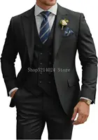 Mens Suit 3 Piece Slim Fit Suits for Men Double Breasted Suit Wedding Prom Suits Formal Business Dinner Tuxedo 5