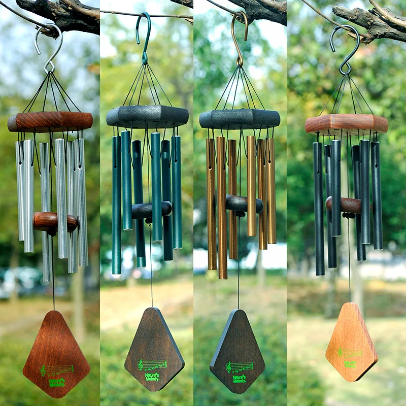 

Beech Solid Wood Metal Aluminum Tube Music Wind Chimes6Tube Door Decoration GiftPGSeries-18Inch