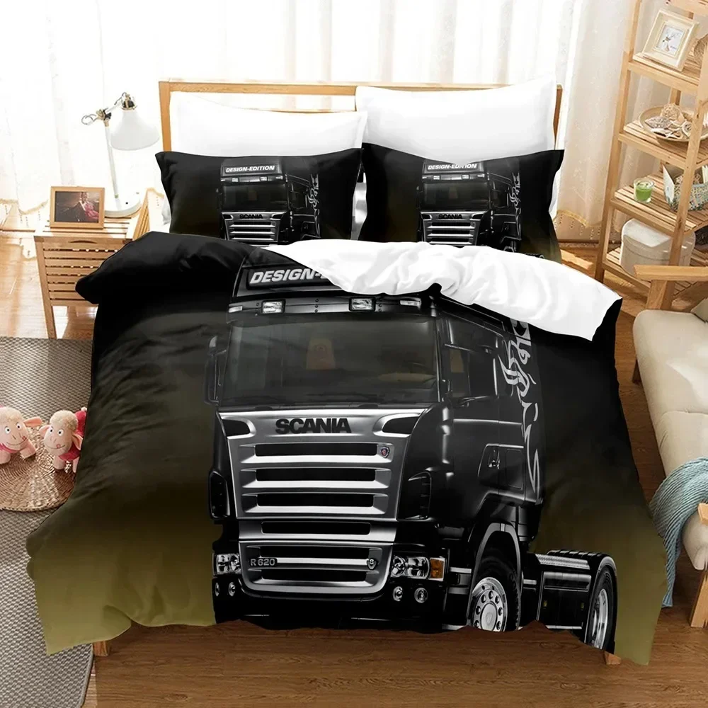 3D Print Red Truck Bedding Set Single Bedding Duvet Cover Set Double Bed Fashion Queen King Bedroom Decor For Boys Kids Decor