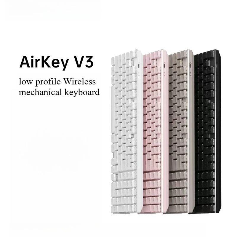 AirkeV3 Low Profile Wireless Mechanical Keyboard Custom Hotswap White Tri Mode Silent Switch Keyboard RGB Ergonomics Keyboards