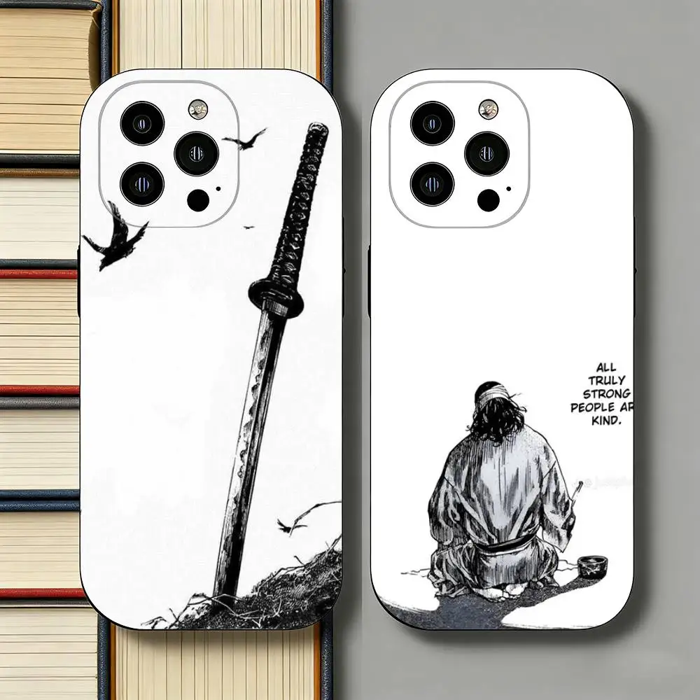 

V-Vagabond Samurai Anime iPhone Case For 17 Air 16 Pro Max 16e 15 Plus 14 13 12 11 Back Protector Cover